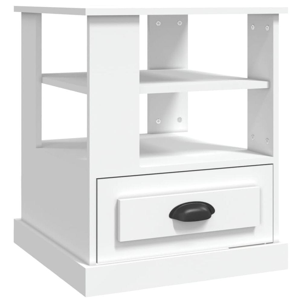 Vidaxl Bočný stolík biely 50x50x60 cm kompozitné drevo
